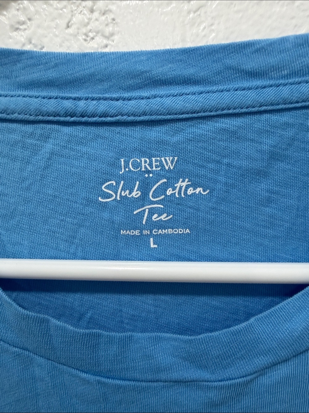 J Crew Slub 3-Pack Solid Color Tee Bundle - Black, Aqua, Blue, Sz L - Picture 8 of 9